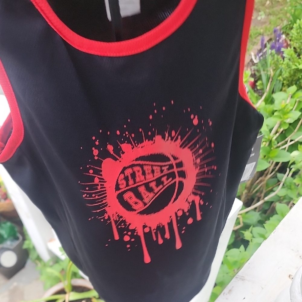 Keltex NWT Boys Sz 5/6 Black and Red Street Ball Tank Top and Shorts